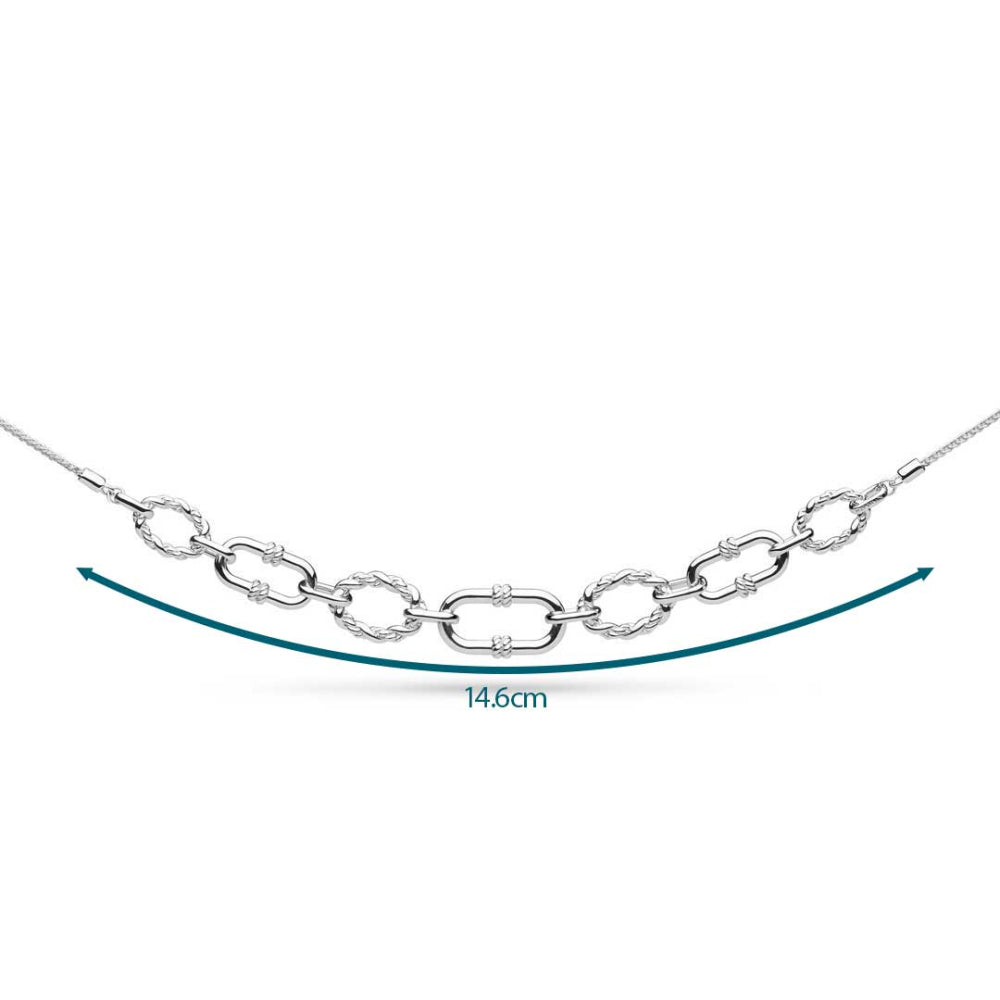 Kit Heath - Marina Rope Link Duo Graduated Chain Necklace - Silver