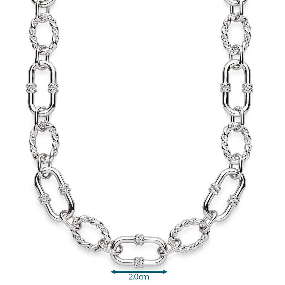 Kit Heath - Marina Rope Link Duo Grande Chain Necklace - Silver