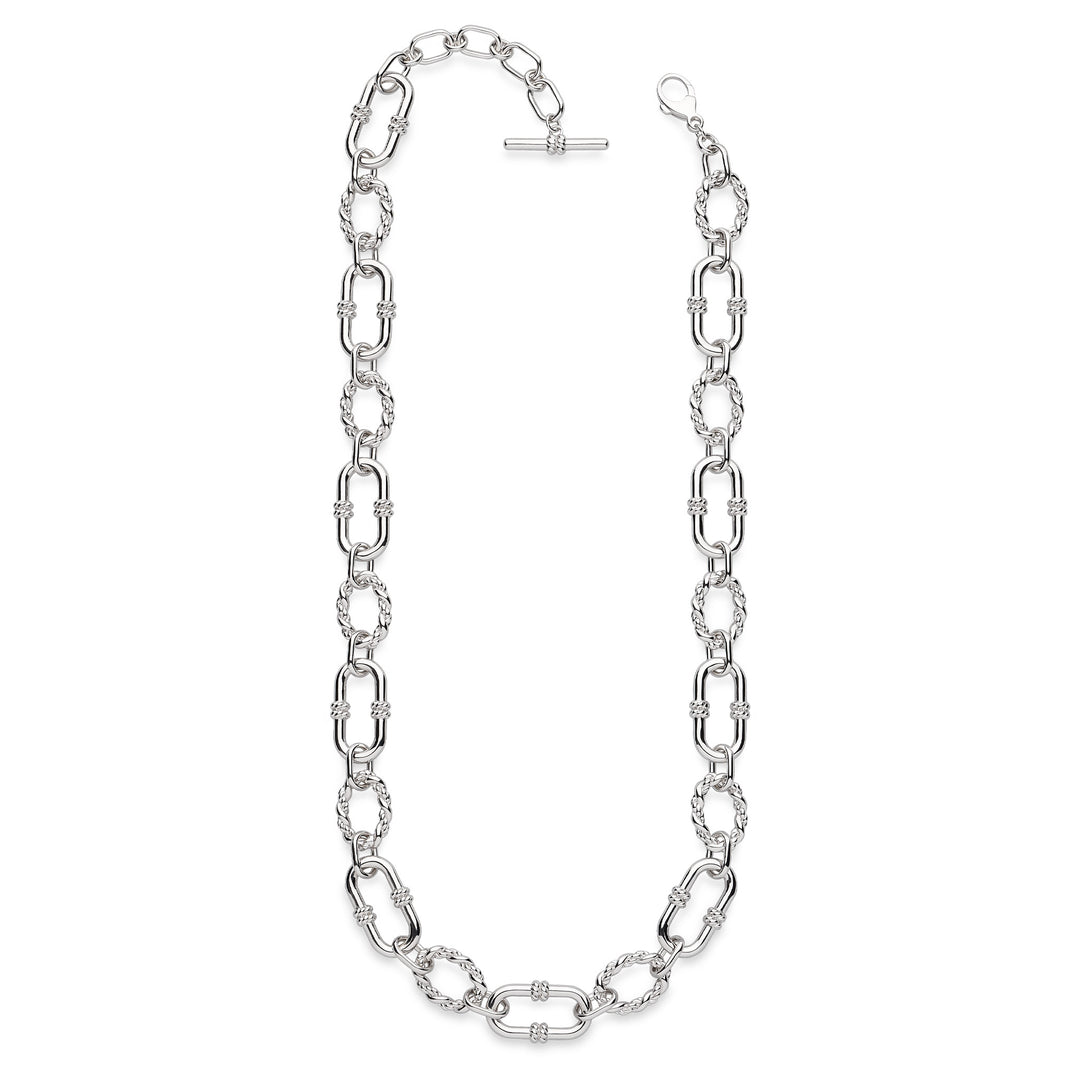 Kit Heath - Marina Rope Link Duo Grande Chain Necklace - Silver