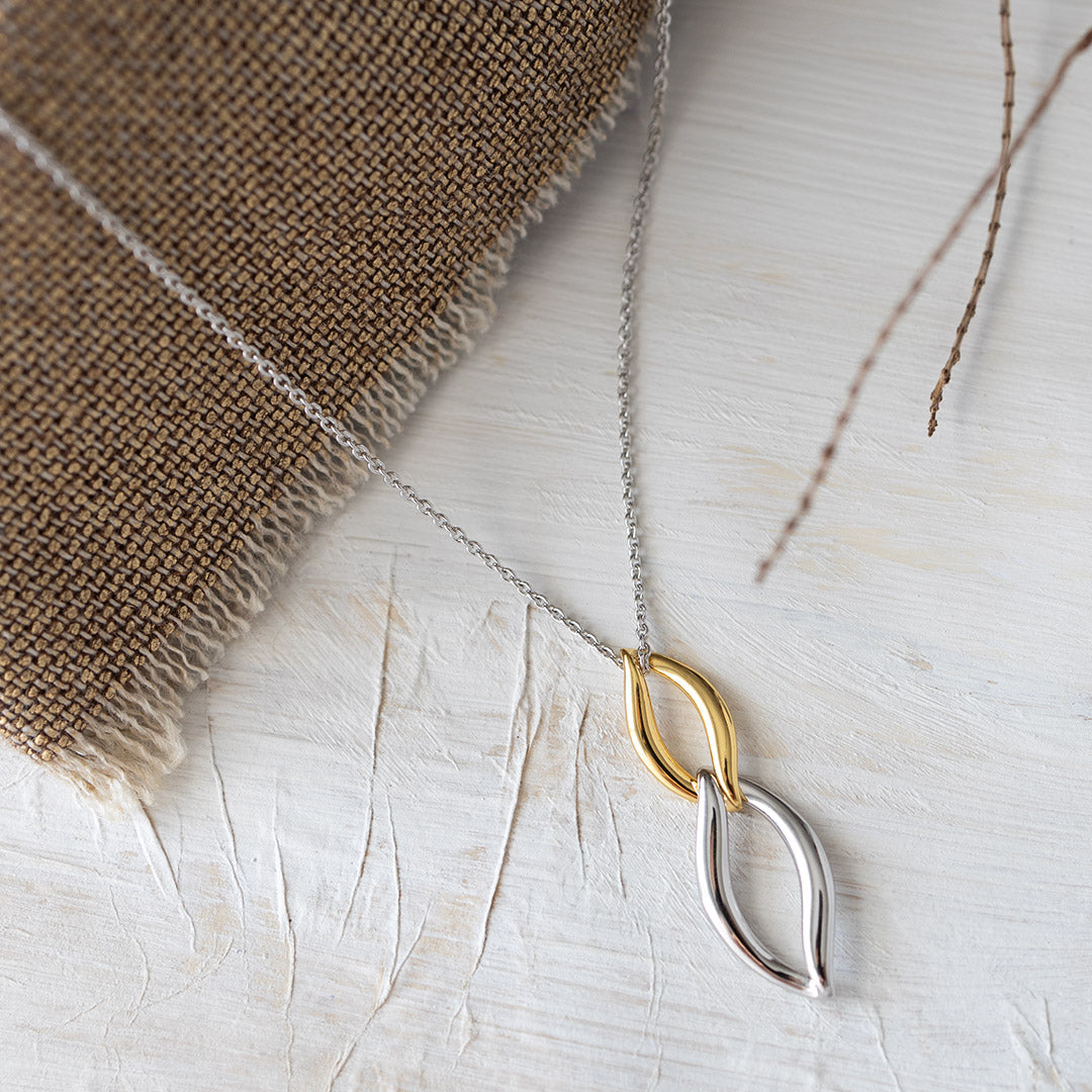 Kit Heath - Entwine Twine Link Duo Golden Necklace - Silver