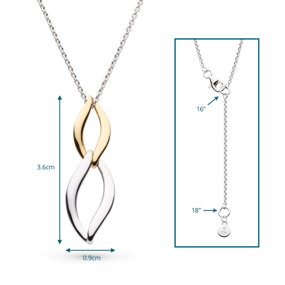Kit Heath - Entwine Twine Link Duo Golden Necklace - Silver