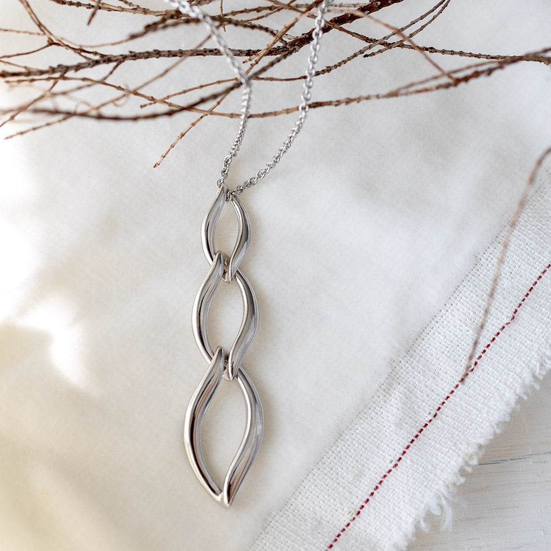Kit Heath - Entwine Twine Link Trio Necklace - Silver