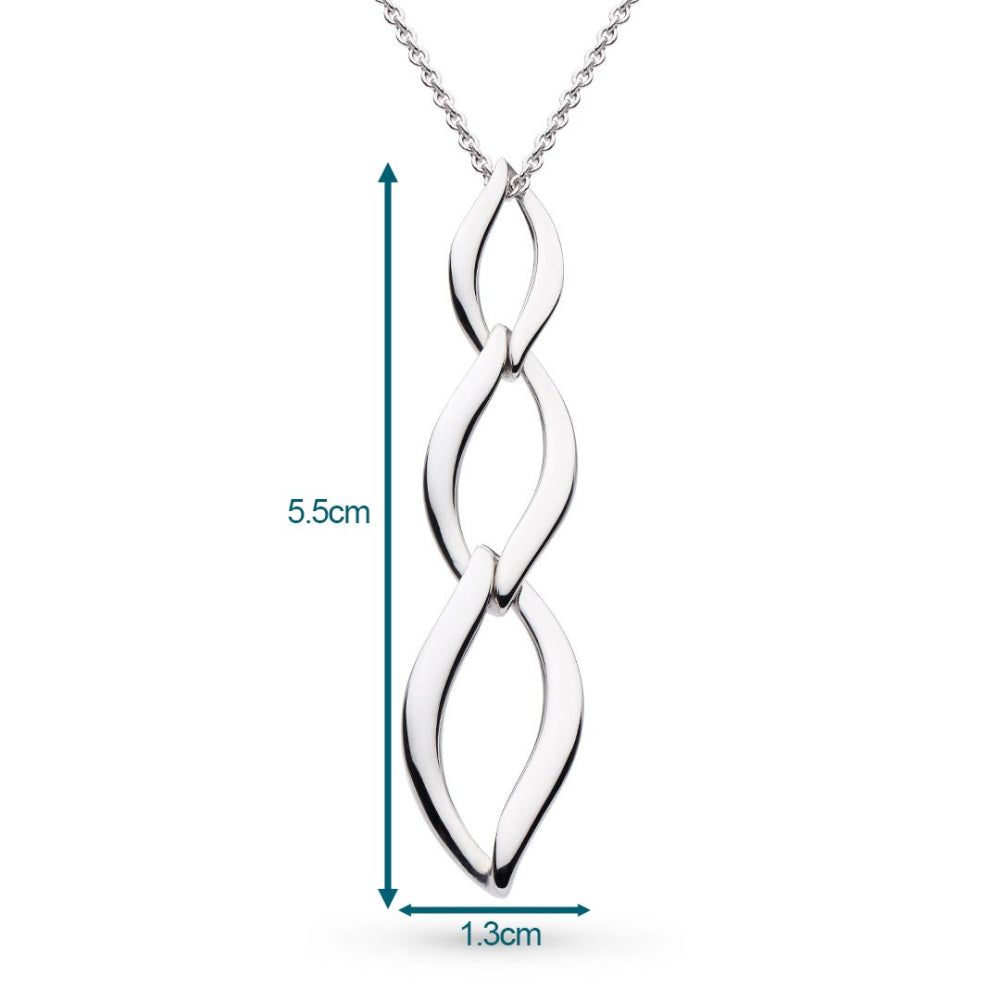 Kit Heath - Entwine Twine Link Trio Necklace - Silver