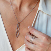 Kit Heath - Entwine Twine Link Trio Necklace - Silver