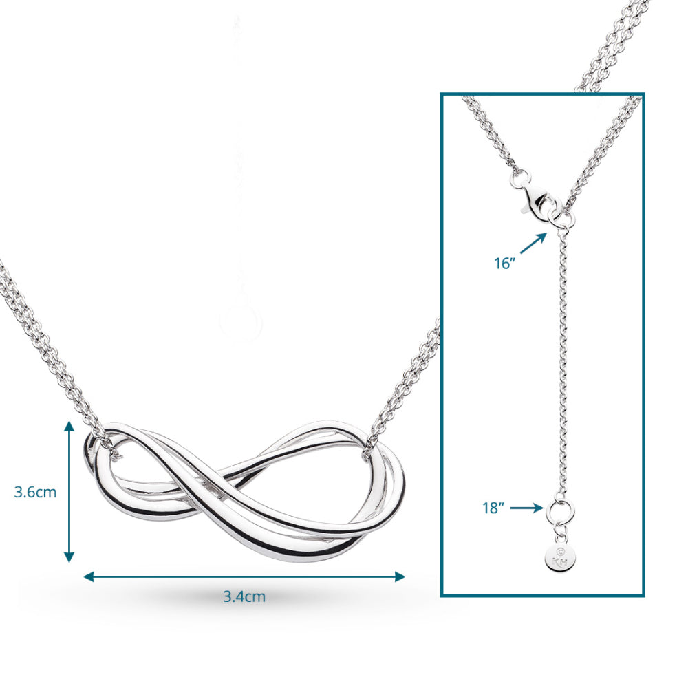 Kit Heath - Infinity Twin Chain Necklace - Silver