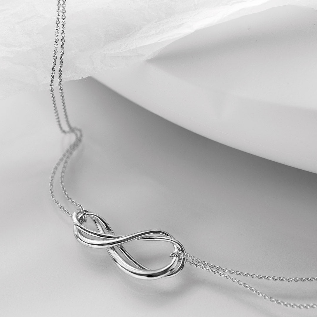 Kit Heath - Infinity Twin Chain Necklace - Silver