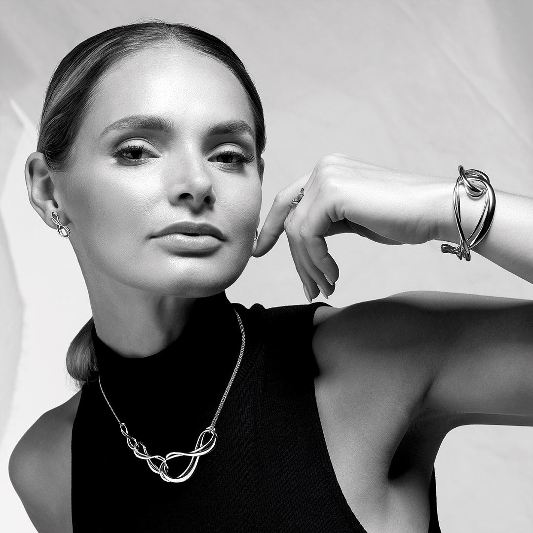 Kit Heath - Infinity Trio Grande Necklace - Silver