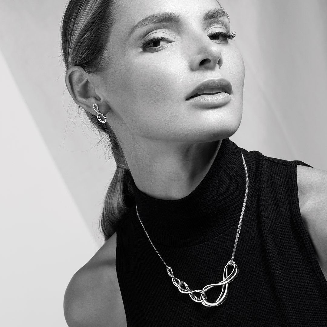 Kit Heath - Infinity Trio Grande Necklace - Silver