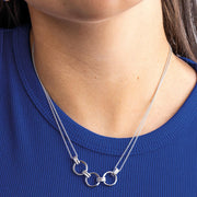 Kit Heath - Bevel Unity Twin Chain Necklace - Silver