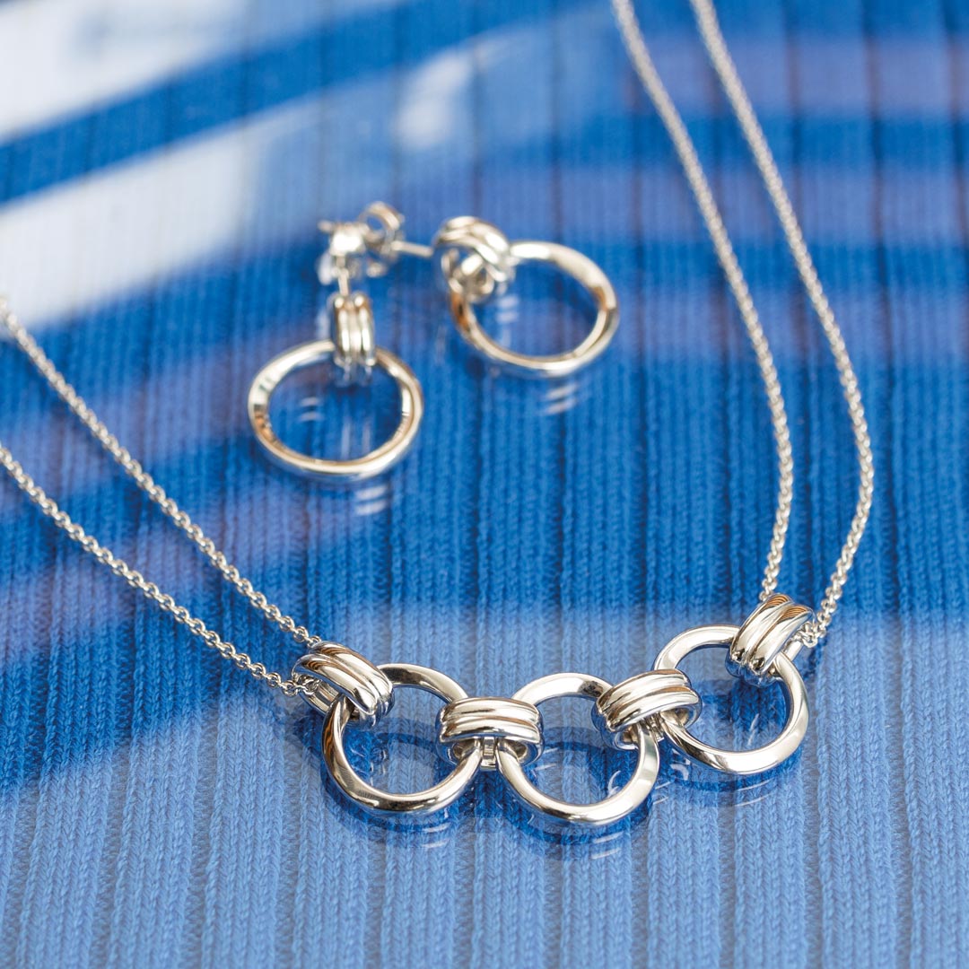 Kit Heath - Bevel Unity Twin Chain Necklace - Silver
