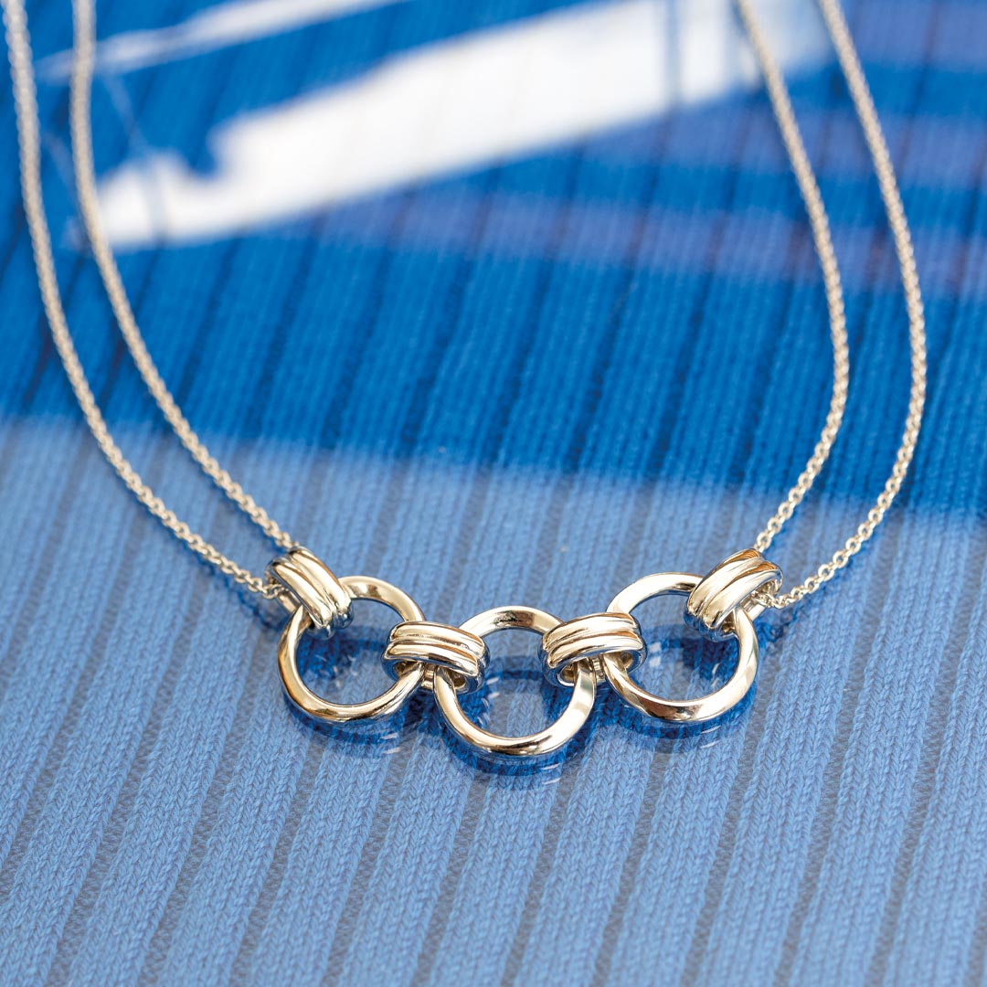 Kit Heath - Bevel Unity Twin Chain Necklace - Silver
