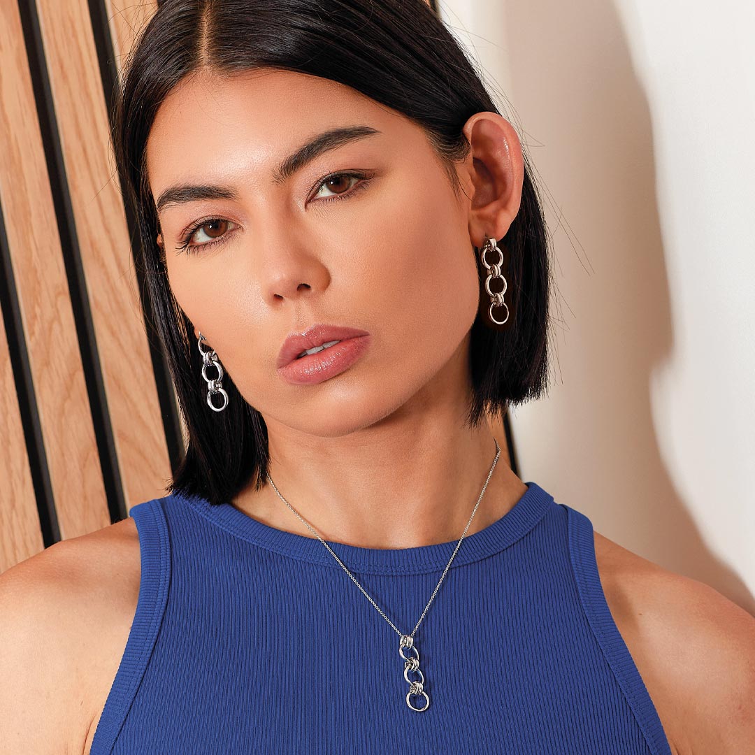 Kit Heath - Bevel Unity Trio Necklace - Silver