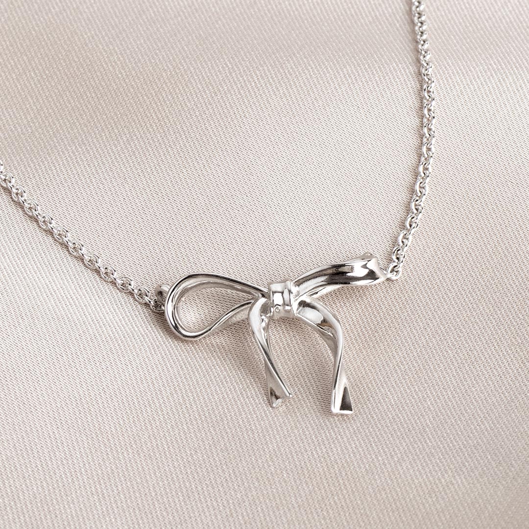 Kit Heath - Serenity Ribbon Bow Necklace - Silver
