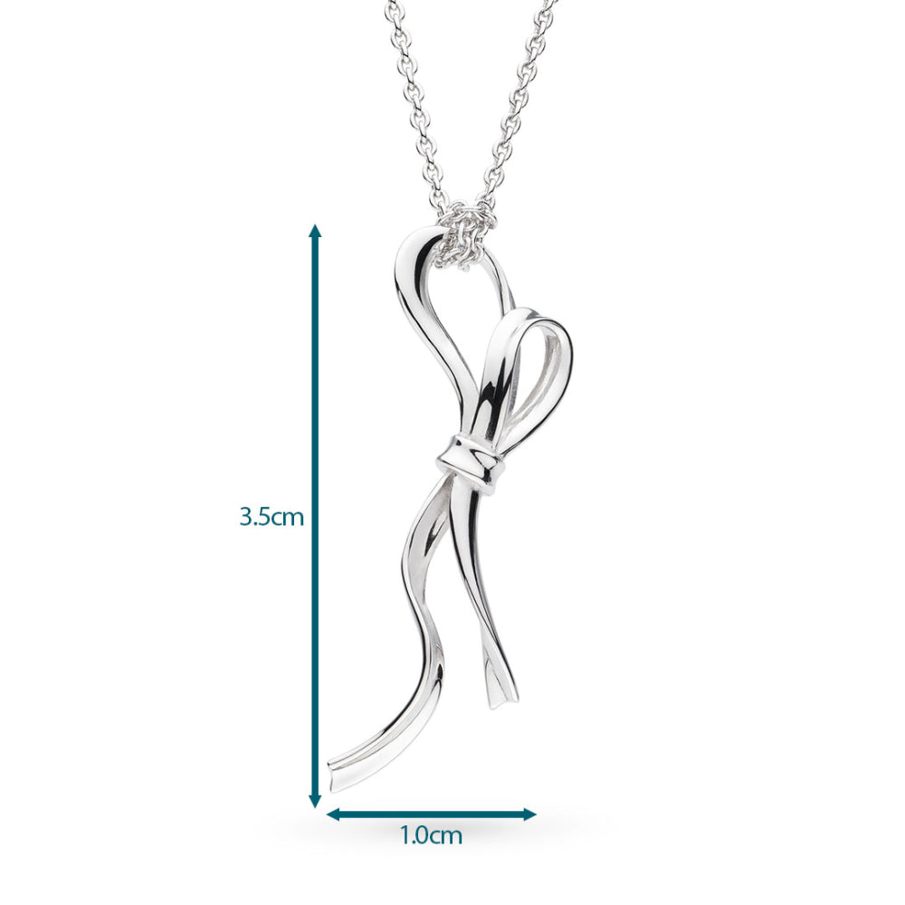 Kit Heath - Serenity Ribbon Bow Loop Necklace - Silver