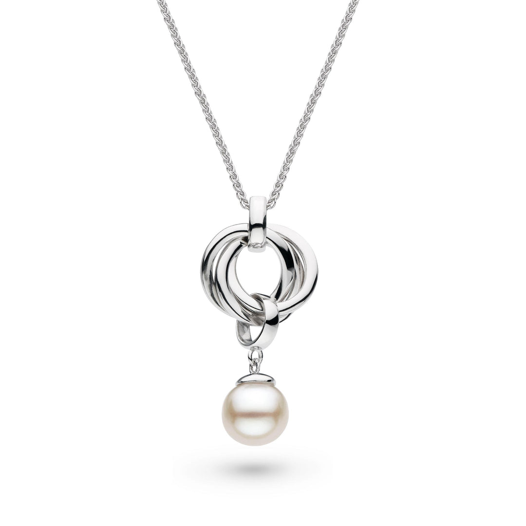 Kit Heath - Bevel Trilogy Pearl Necklace - Silver