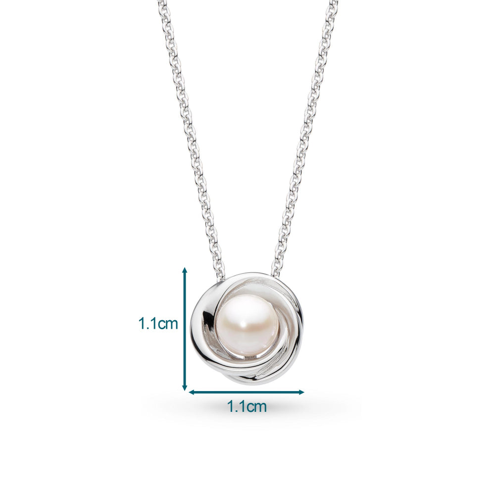 Kit Heath - Bevel Trilogy Freshwater Pearl Necklace - Silver