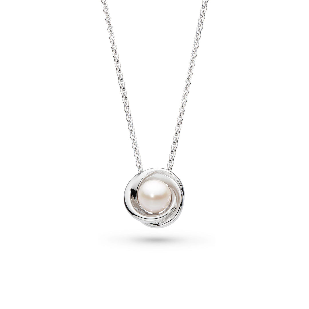 Kit Heath - Bevel Trilogy Freshwater Pearl Necklace - Silver