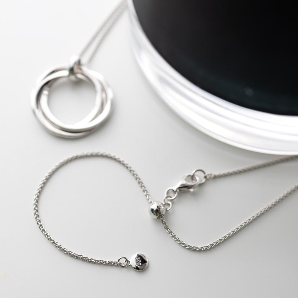 Kit Heath - Bevel Trilogy Grande Link Slider Necklace - Silver