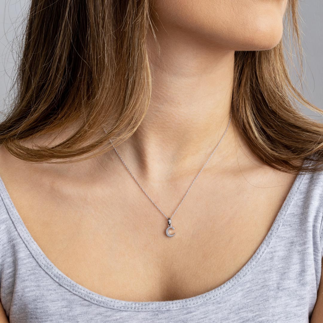 Kit Heath - Signature Skript Lowercase c Initial Pendant - Silver
