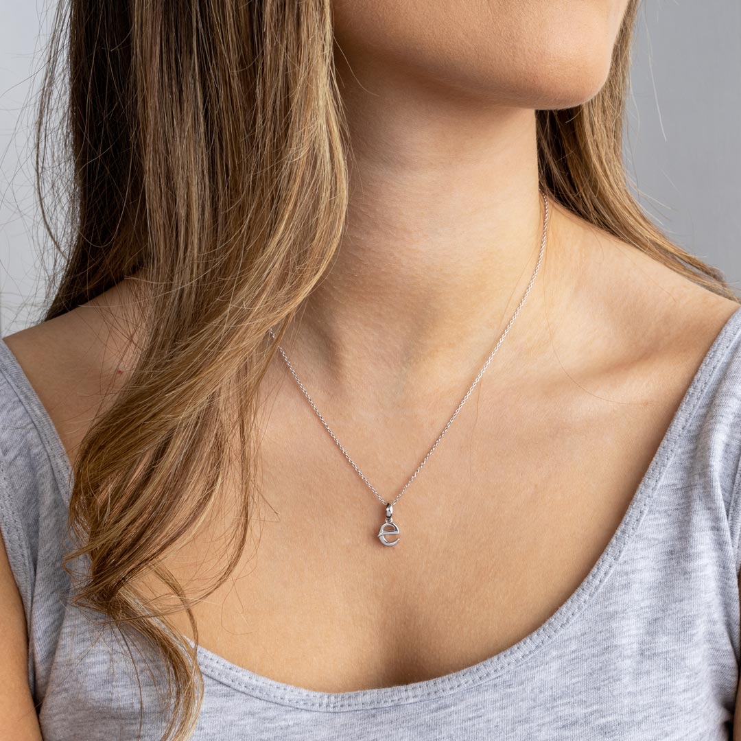 Kit Heath - Signature Skript Lowercase e Initial Pendant - Silver