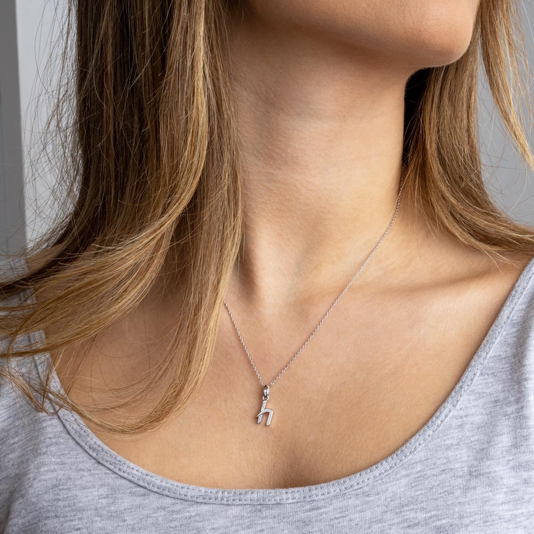 Kit Heath - Signature Skript Lowercase h Initial Pendant - Silver