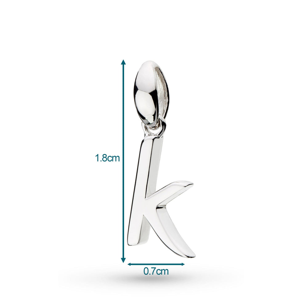 Kit Heath - Signature Skript Lowercase k Initial Pendant - Silver
