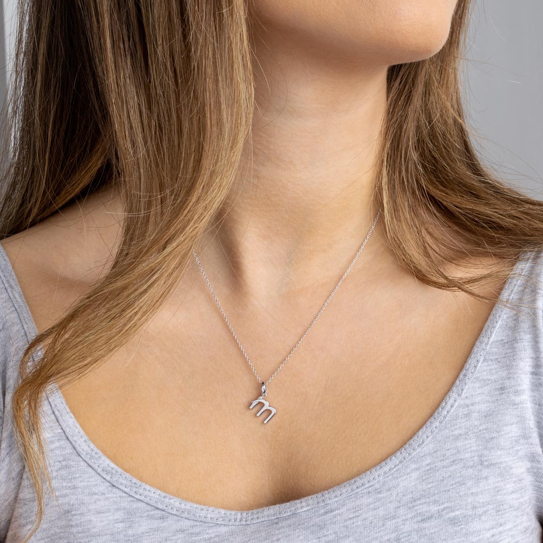 Kit Heath - Signature Skript Lowercase m Initial Pendant - Silver