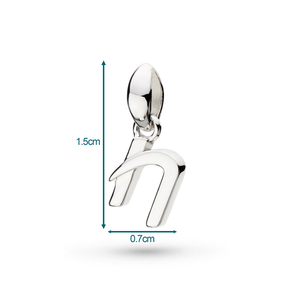 Kit Heath - Signature Skript Lowercase n Initial Pendant - Silver