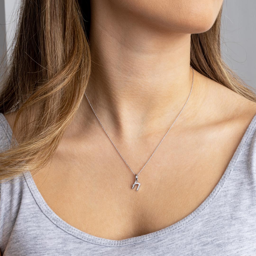 Kit Heath - Signature Skript Lowercase n Initial Pendant - Silver