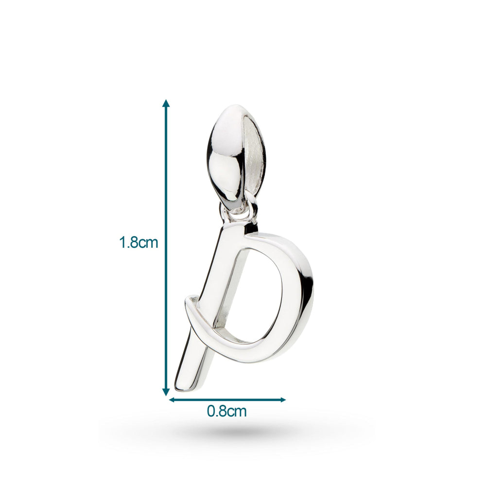 Kit Heath - Signature Skript Lowercase p Initial Pendant - Silver