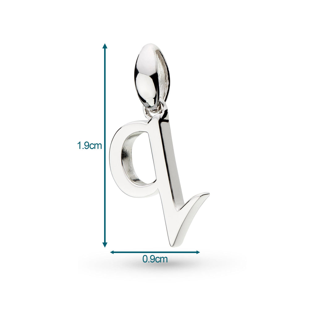 Kit Heath - Signature Skript Lowercase q Initial Pendant - Silver