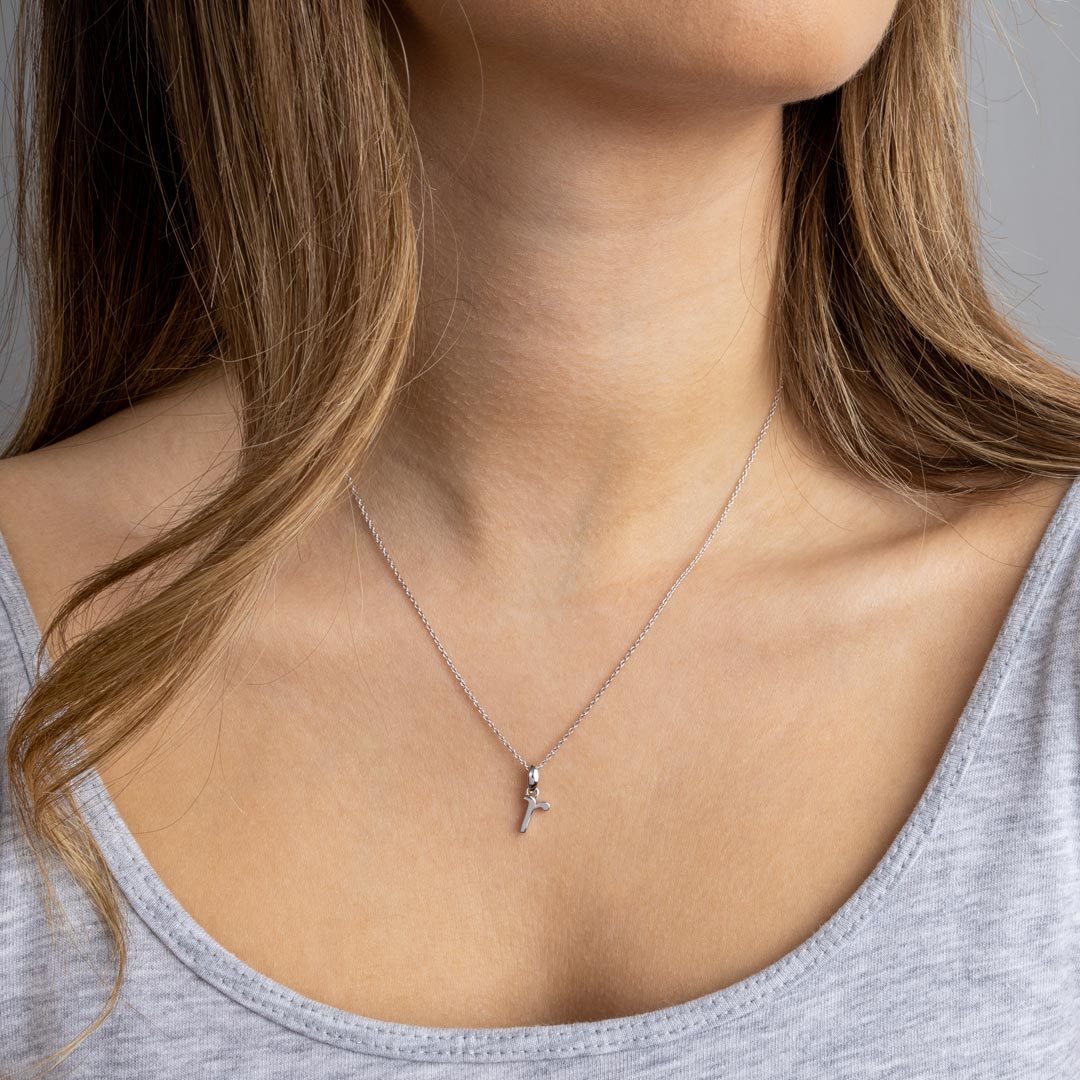 Kit Heath - Signature Skript Lowercase r Initial Pendant - Silver