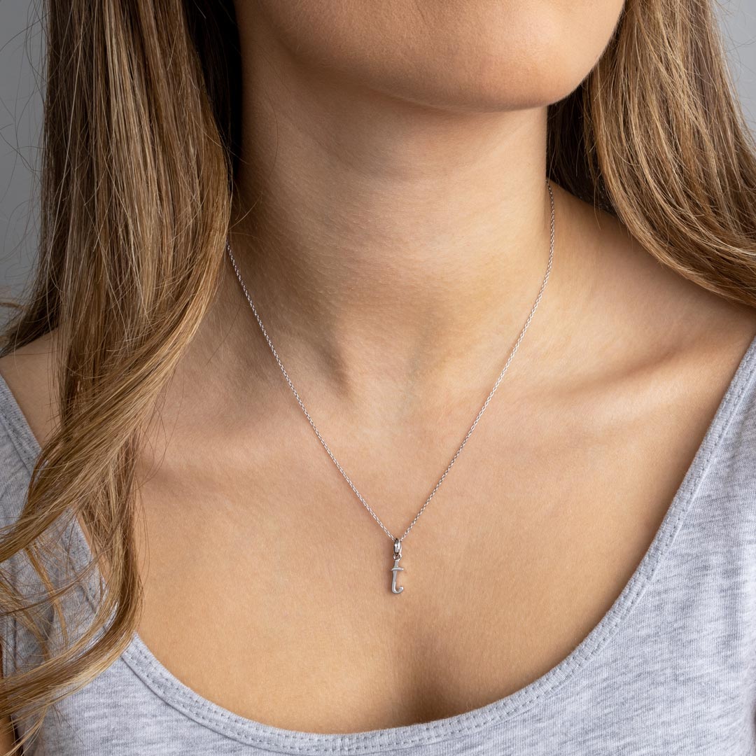 Kit Heath - Signature Skript Lowercase t Initial Pendant - Silver