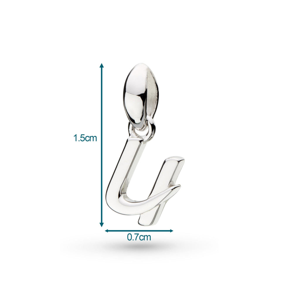 Kit Heath - Signature Skript Lowercase u Initial Pendant - Silver