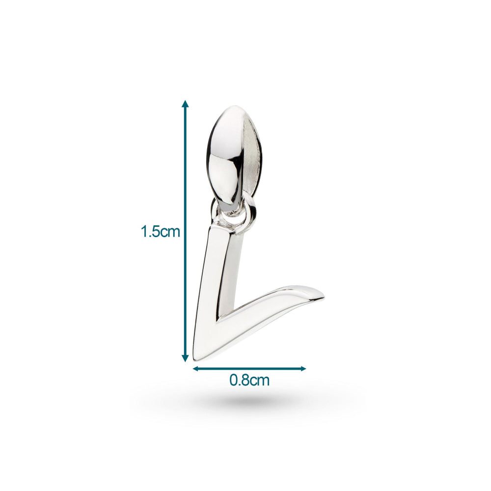 Kit Heath - Signature Skript Lowercase v Initial Pendant - Silver