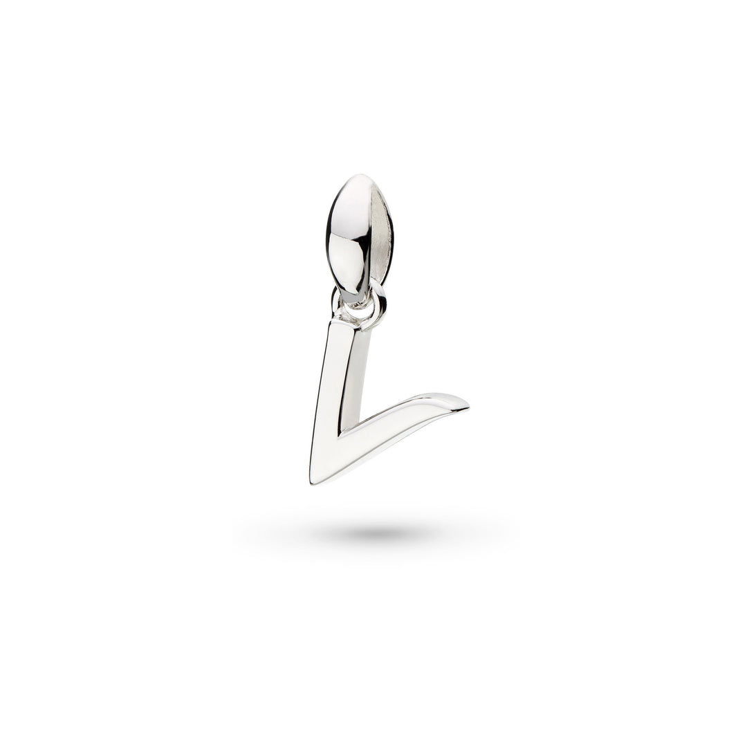 Kit Heath - Signature Skript Lowercase v Initial Pendant - Silver