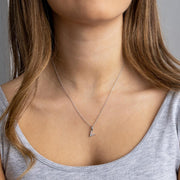 Kit Heath - Signature Skript Lowercase v Initial Pendant - Silver
