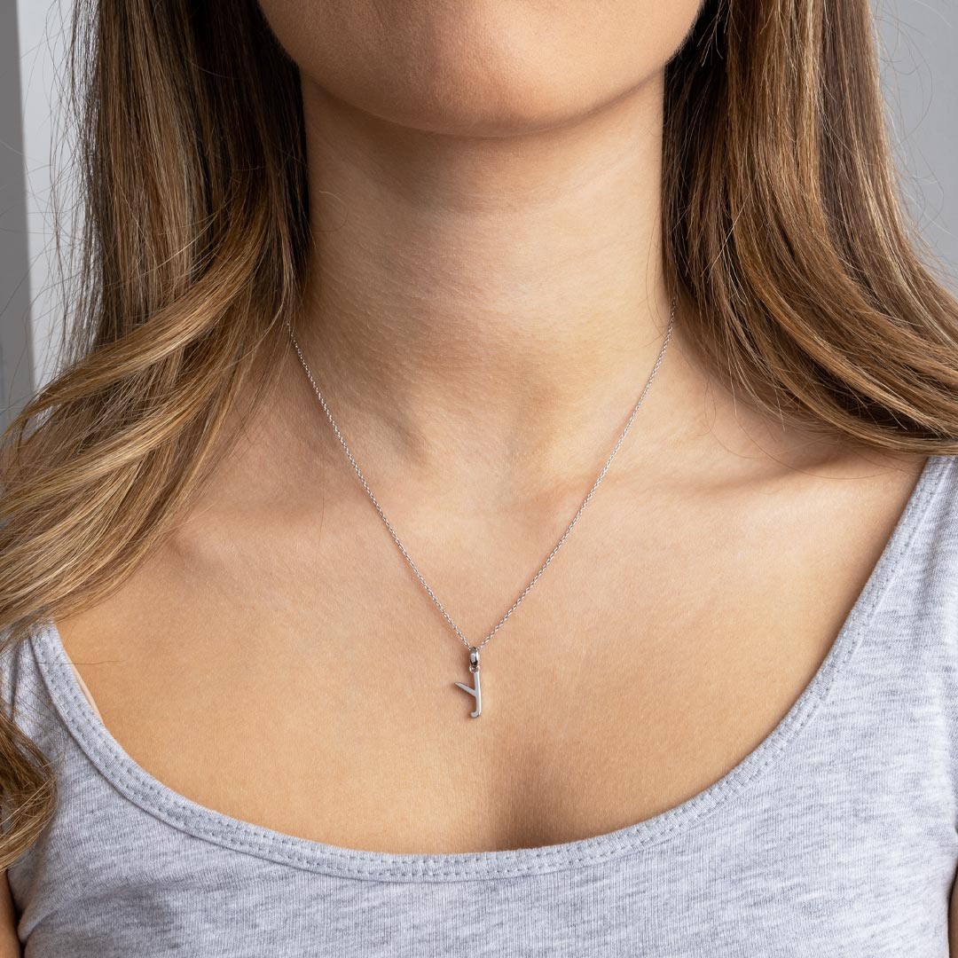 Kit Heath - Signature Skript Lowercase y Initial Pendant - Silver
