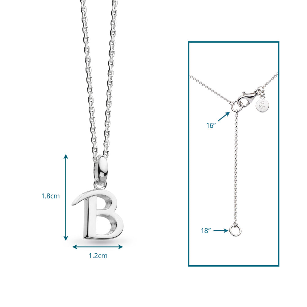 Kit Heath - Signature Skript Capital B Initial Necklace - Silver