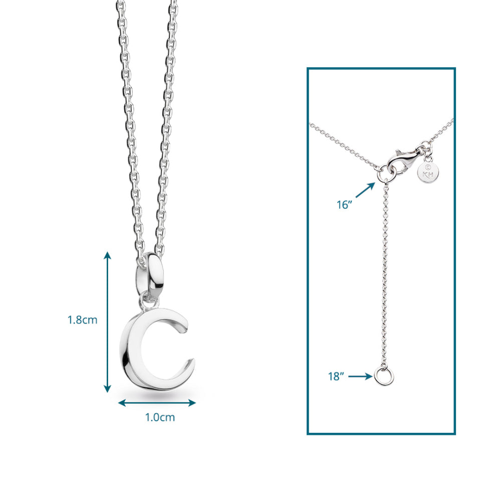 Kit Heath - Signature Skript Capital C Initial Necklace - Silver