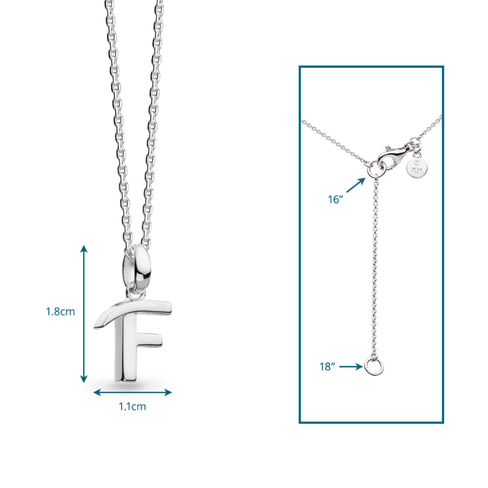 Kit Heath - Signature Skript Capital F Initial Necklace - Silver