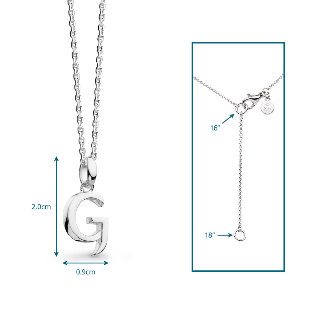 Kit Heath - Signature Skript Capital G Initial Necklace - Silver