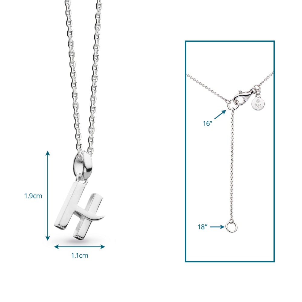 Kit Heath - Signature Skript Capital H Initial Necklace - Silver
