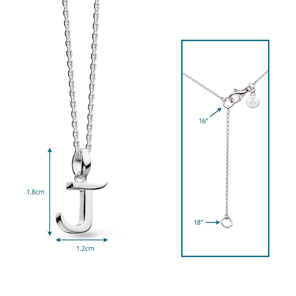 Kit Heath - Signature Skript Capital J Initial Necklace - Silver