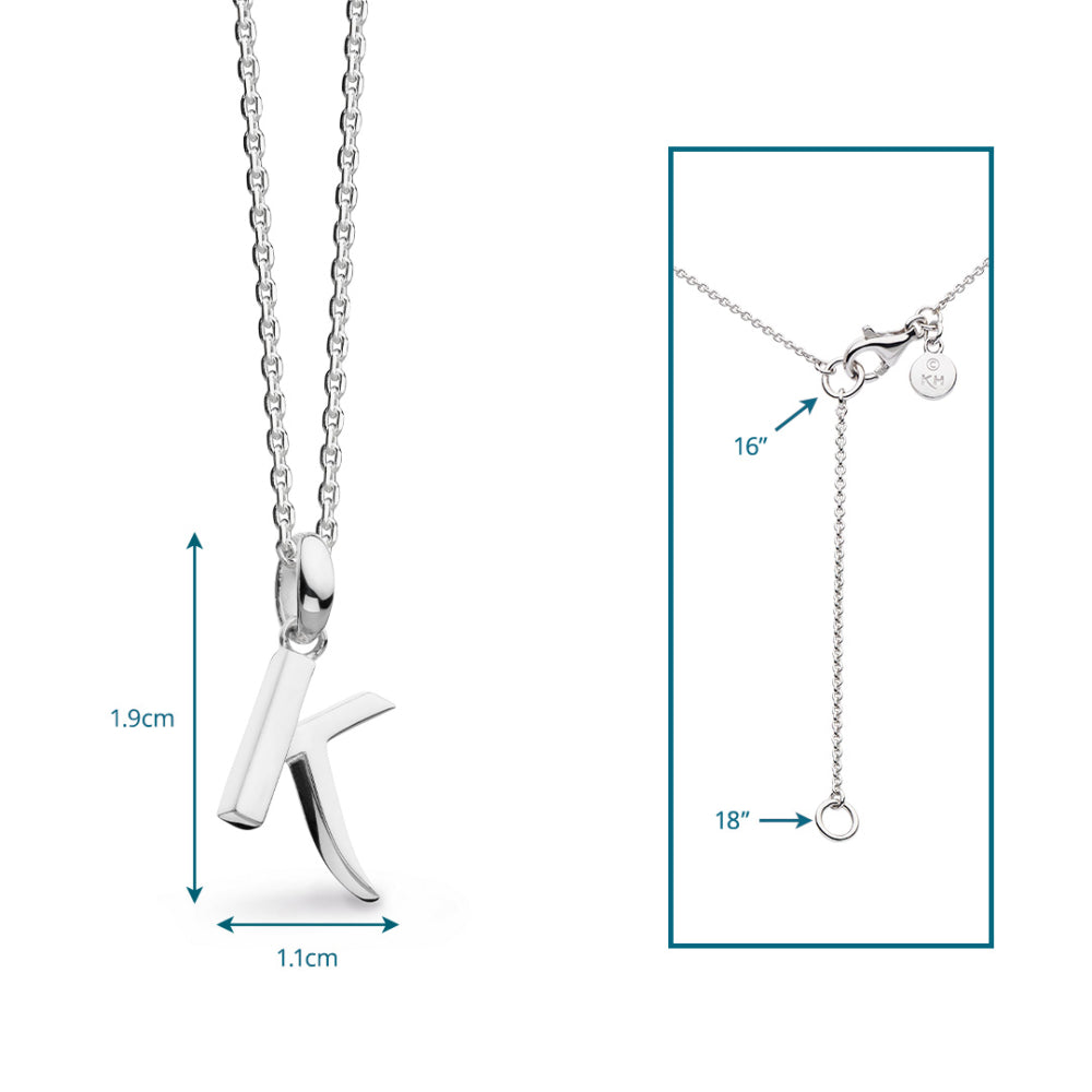 Kit Heath - Signature Skript Capital K Initial Necklace - Silver