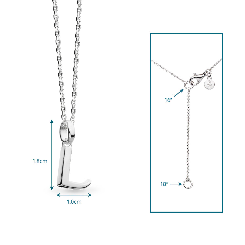 Kit Heath - Signature Skript Capital L Initial Necklace - Silver