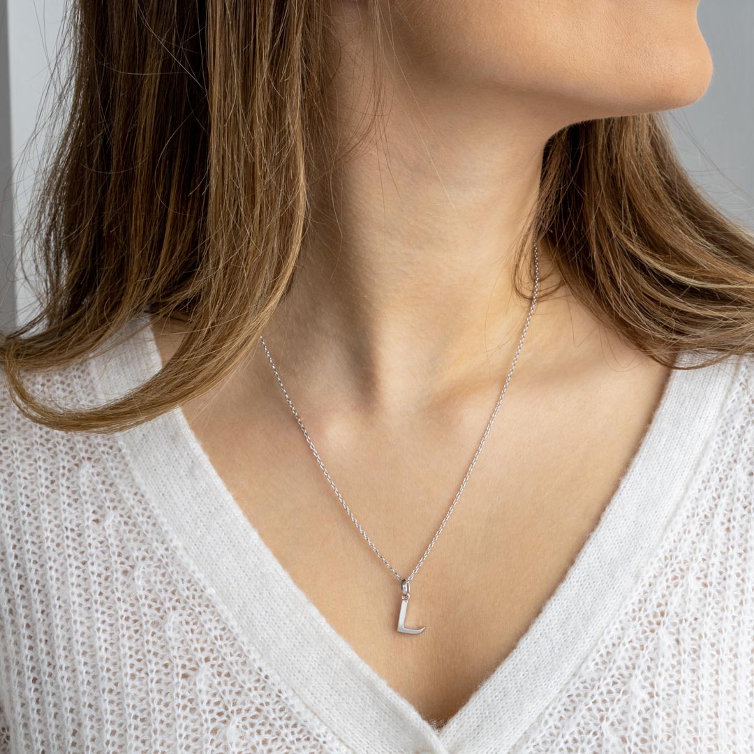 Kit Heath - Signature Skript Capital L Initial Necklace - Silver