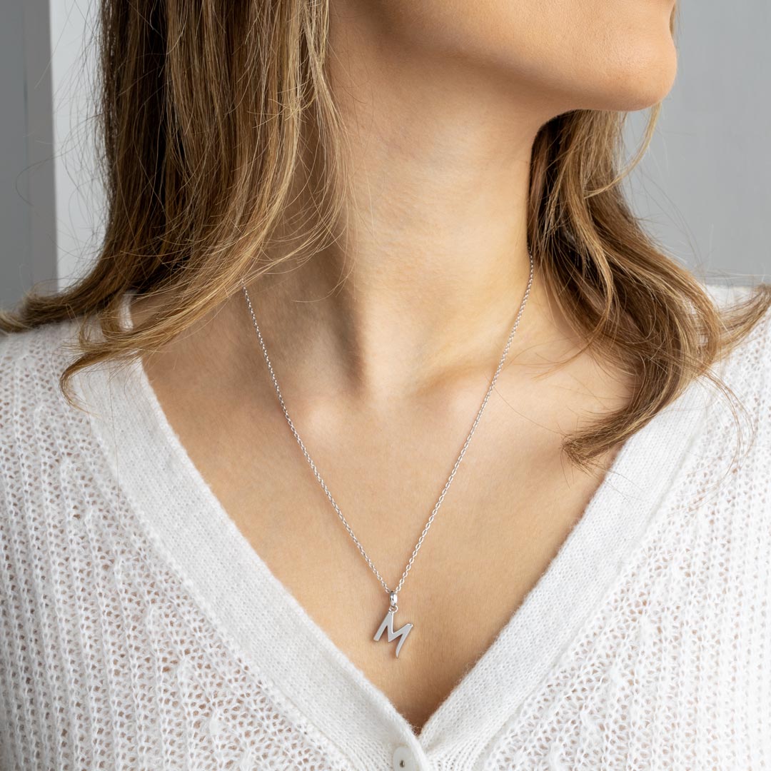 Kit Heath - Signature Skript Capital M Initial Necklace - Silver