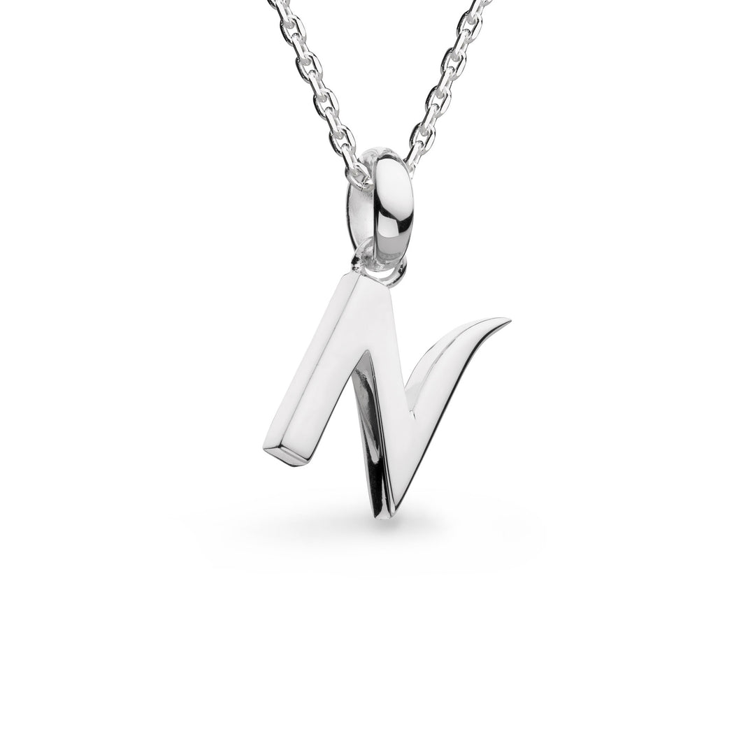 Kit Heath - Signature Skript Capital N Initial Necklace - Silver