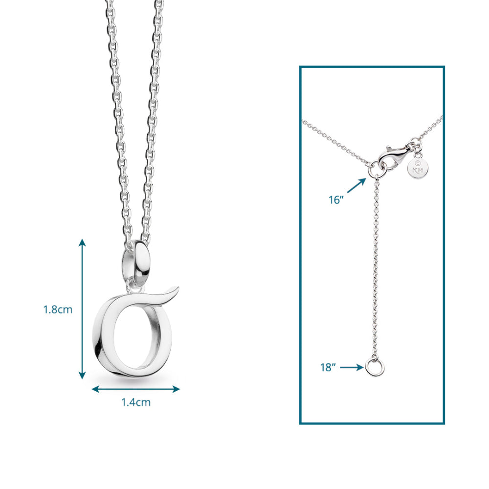 Kit Heath - Signature Skript Capital O Initial Necklace - Silver